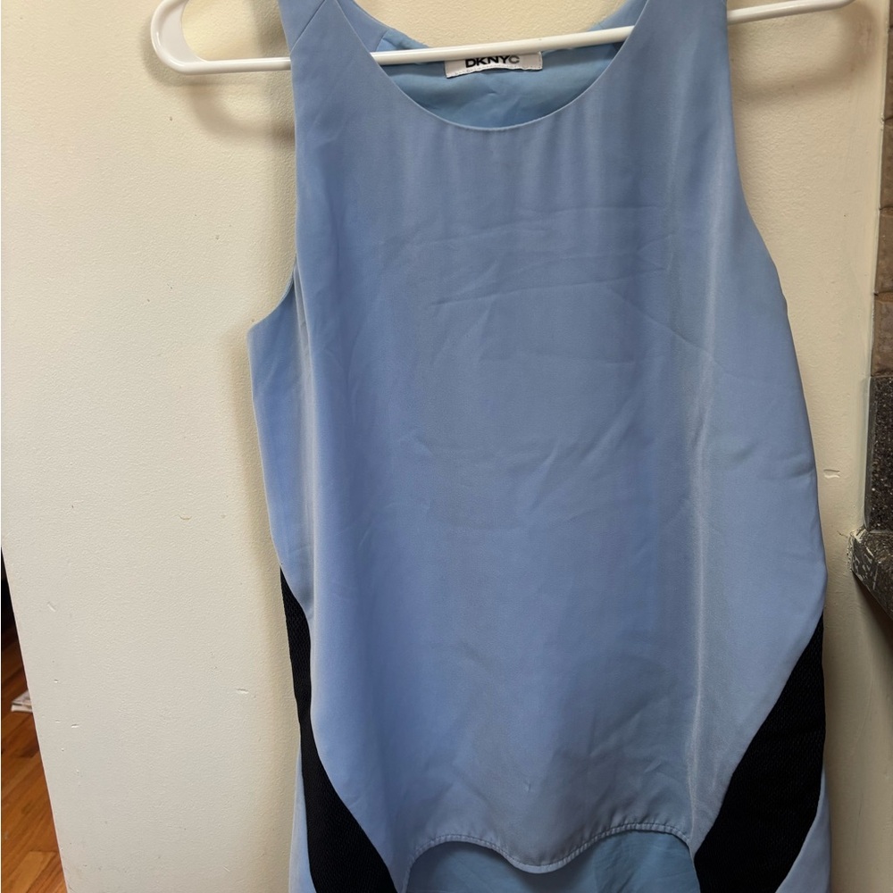 DKNY Light Blue Top with Black Accents
